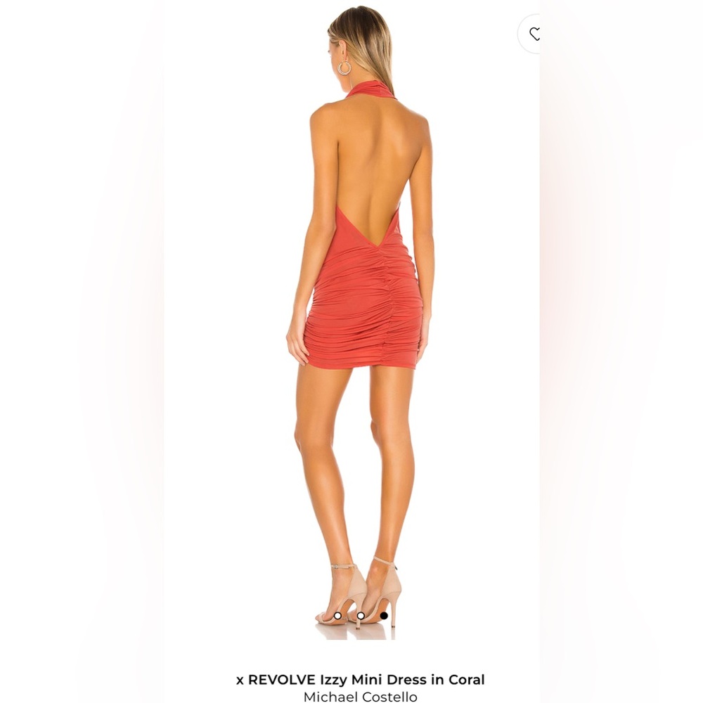 NWT Michael Costello x Revolve Izzy Mini Dress in Coral , size M - Picture 4 of 11